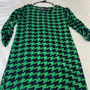 Green and Black Patterned Dress